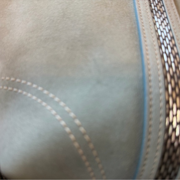 Vintage Coach 8B31 Mint Suede Beaded Tote Bag Tiffany blue interior Dust Bag Inc - Picture 12 of 16